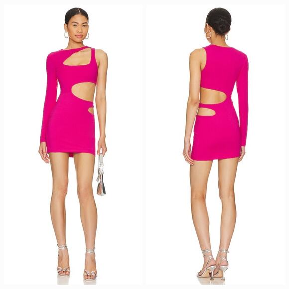 Superdown Jamie Cut Out Dress in Hot Pink XS - Picture 1 of 10